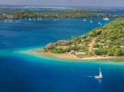 Aerial view of Tonga coast