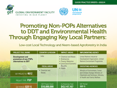Cover image for publication "Good Practice Brief: Promoting Non-POPs Alternatives to DDT and Environmental Health Through Engaging Key Local Partners"